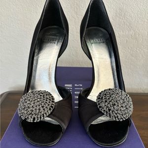 Stuart Weitzman Lollipop Black Satin 10.5